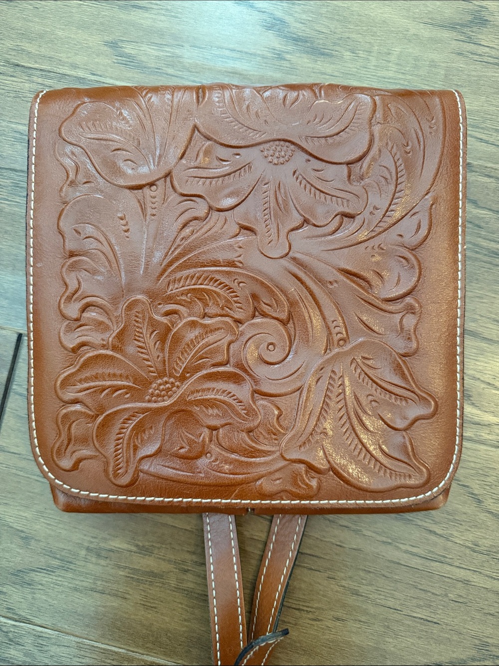 Patricia Nash Granada Crossbody Bag - Tooled Florence Brown Leather - Picture 2 of 12